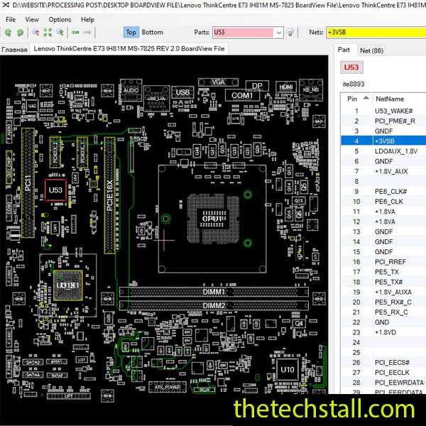 Lenovo ThinkCentre E73 IH81M MS-7825 BoardView File