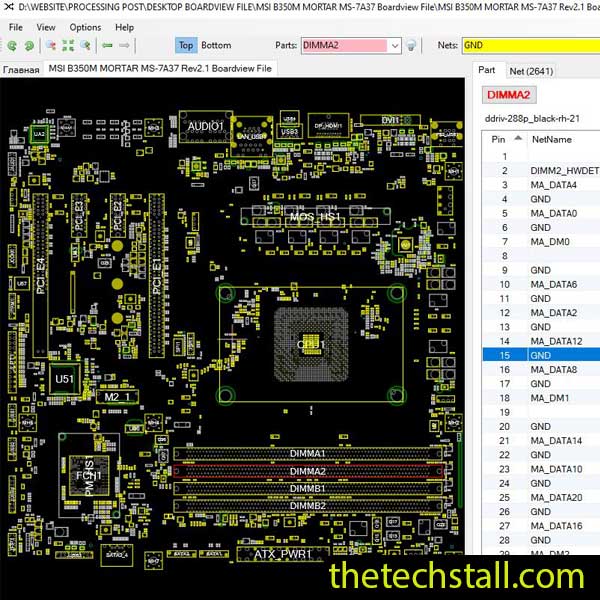 MSI B350M MORTAR MS-7A37 Boardview File