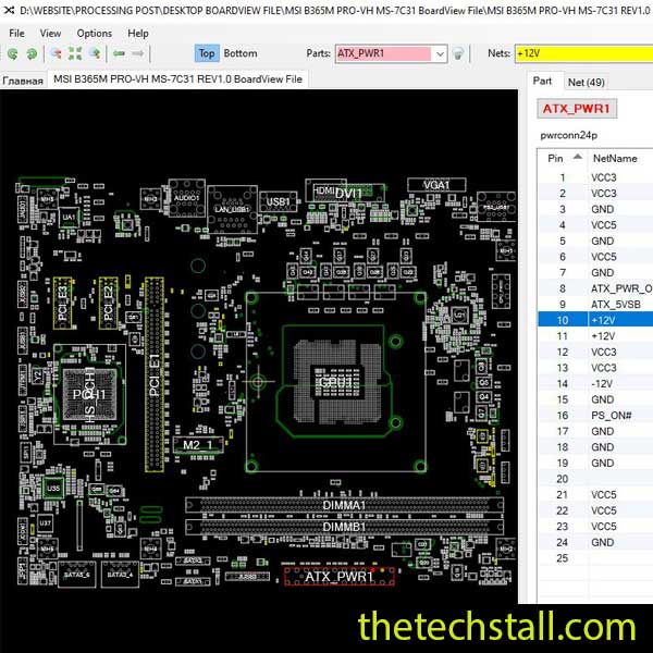 MSI B365M PRO-VH MS-7C31 BoardView File