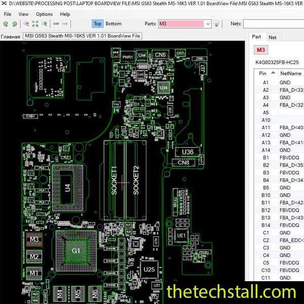 MSI GS63 Stealth MS-16K5 BoardView File