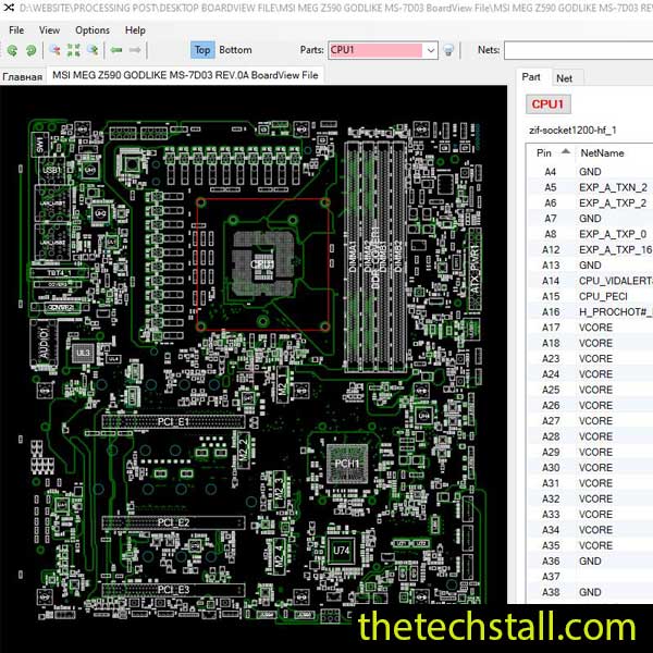 MSI MEG Z590 GODLIKE MS-7D03 BoardView File