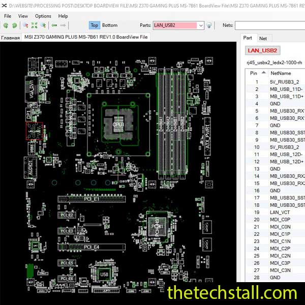 MSI Z370 GAMING PLUS MS-7B61 BoardView File