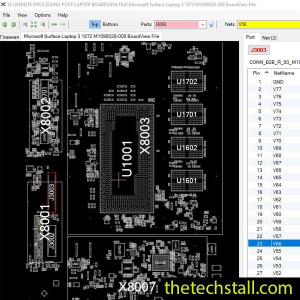 Microsoft Surface Laptop 3 1872 M1098028-008 BoardView File