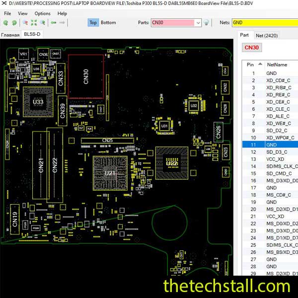 Toshiba P300 BL5S-D DABL5SMB6E0 BoardView File