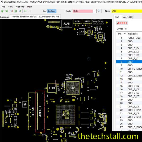 Toshiba Satellite C660 LA-7202P BoardView File