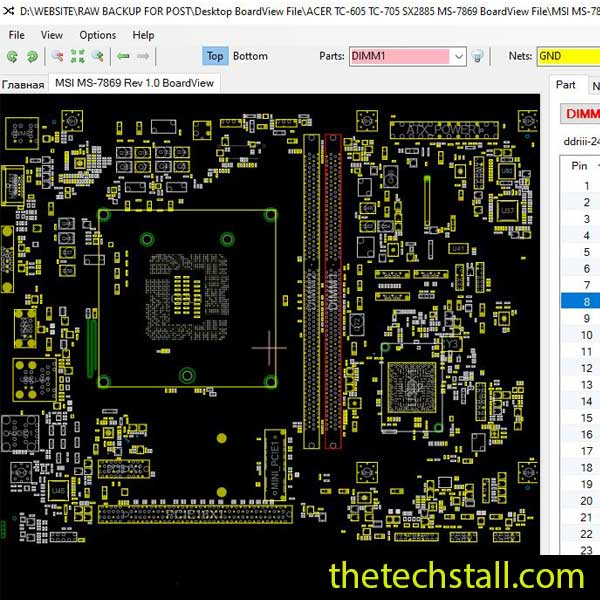 ACER TC-605 TC-705 SX2885 MS-7869 BoardView File