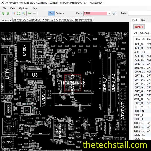 ASRock DL-AD2550BG-ITX BoardView File