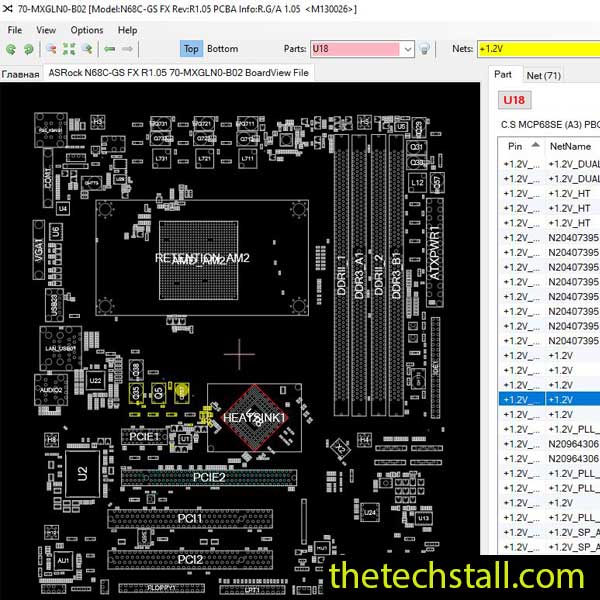 ASRock N68C-GS FX BoardView File