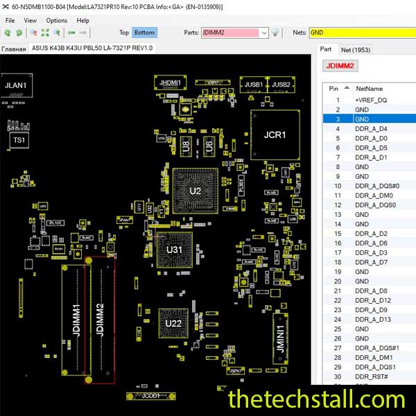 ASUS K43B K43U PBL50 LA-7321P BoardView File
