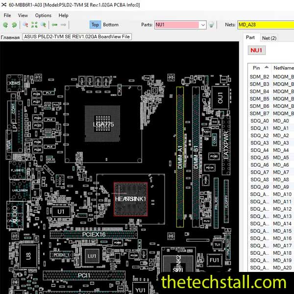 ASUS P5LD2-TVM SE BoardView File