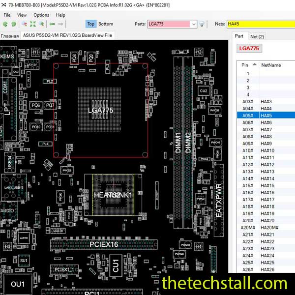 ASUS P5SD2-VM BoardView File