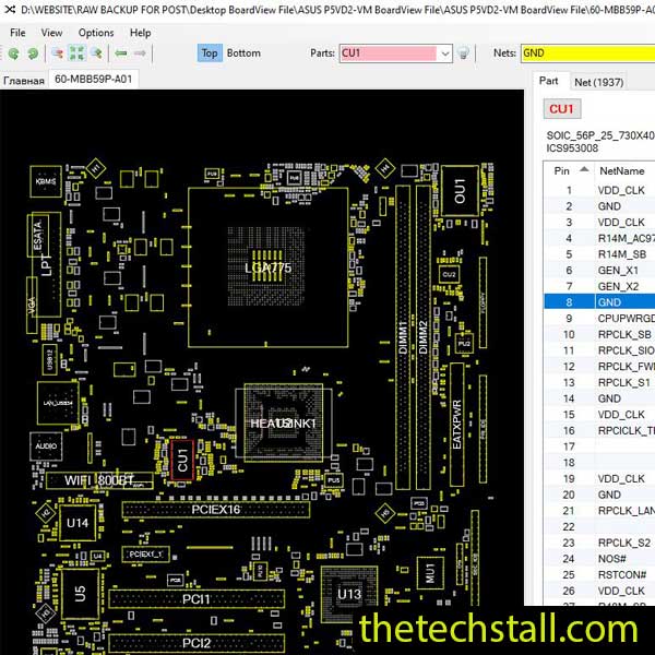 ASUS P5VD2-VM BoardView File