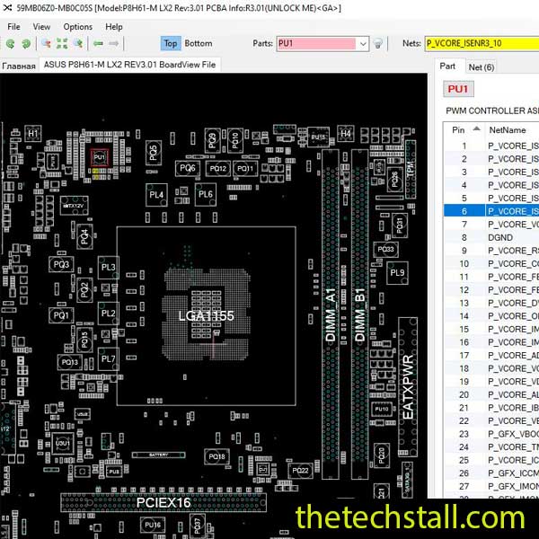 ASUS P8H61-M LX2 BoardView File