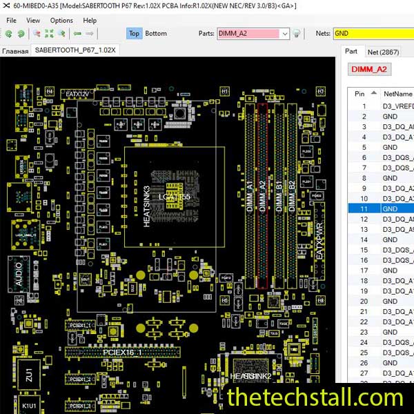 ASUS SABERTOOTH P67 BoardView File