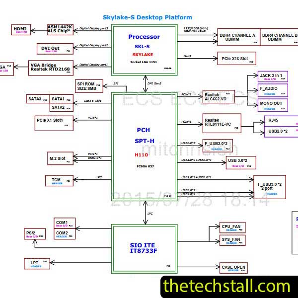 Acer Veriton X2640 ECS H11H4-AD Schematic Diagram