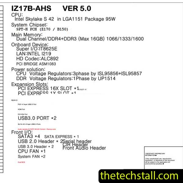 Biostar B150GTS IZ17B-AHS Schematic Diagram