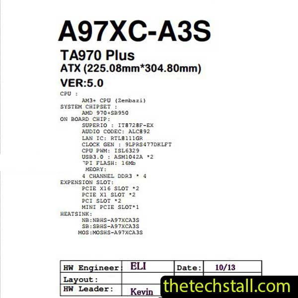 Biostar TA970 PLUS A97XC-A3S Schematic Diagram