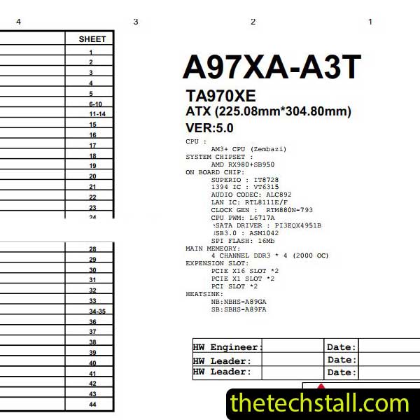 Biostar TA970FXE A97XA-A3T Schematic Diagram