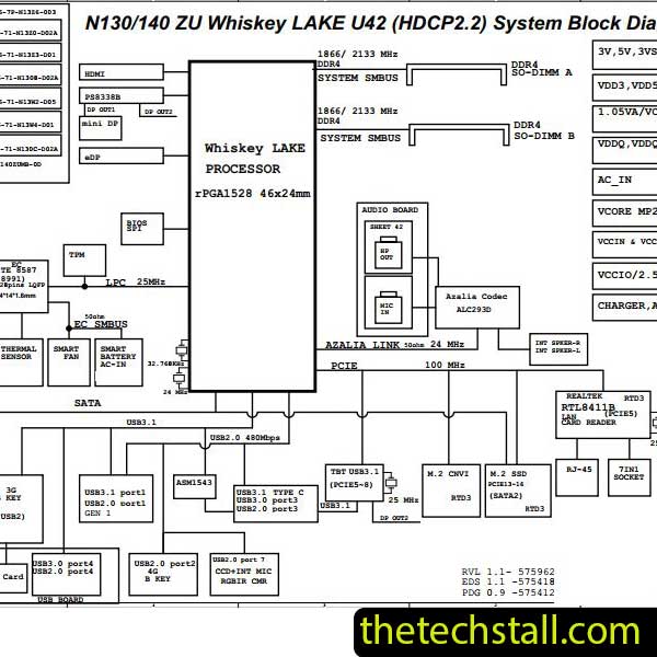 Clevo N141ZU 6-7P-N13Z6-003 Schematic Diagram