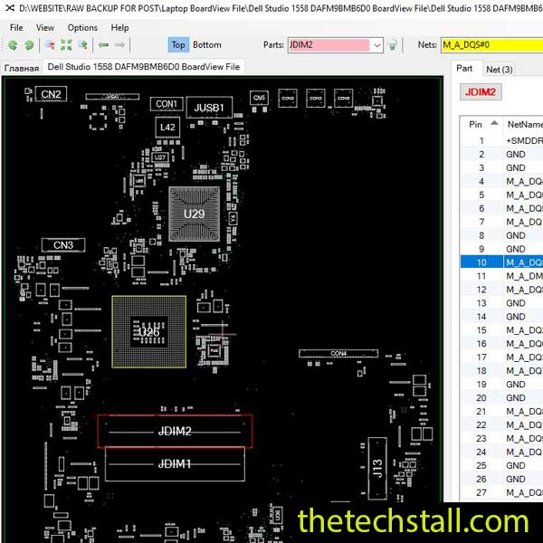 Dell Studio 1558 DAFM9BMB6D0 BoardView File