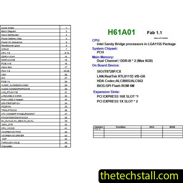 Foxconn H61A01 Schematic Diagram