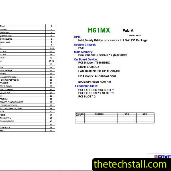 Foxconn H61MXE-K Schematic Diagram