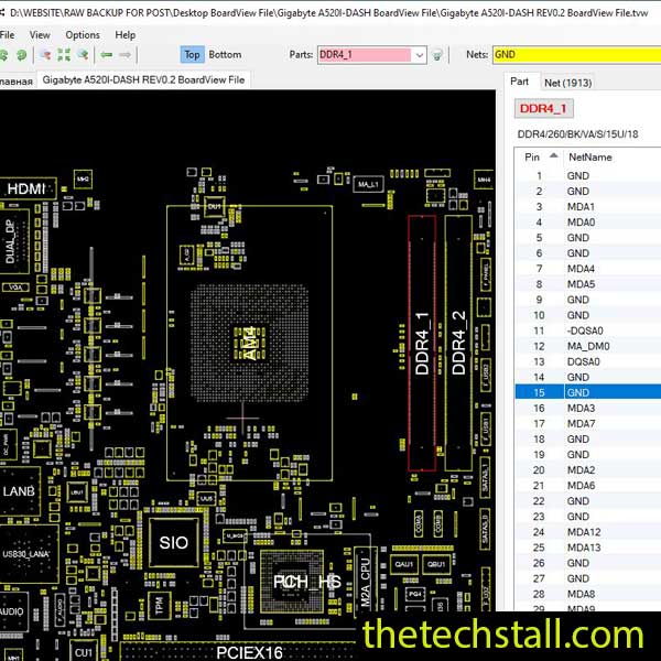 Gigabyte A520I-DASH BoardView File