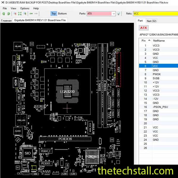Gigabyte B460M H BoardView File