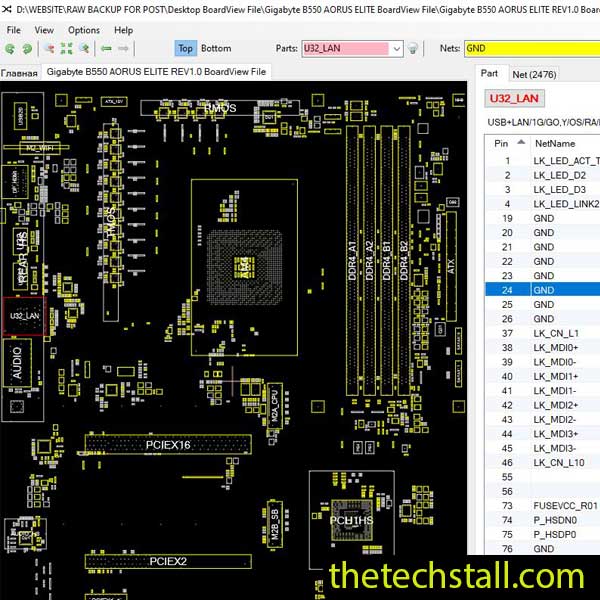 Gigabyte B550 AORUS ELITE BoardView File