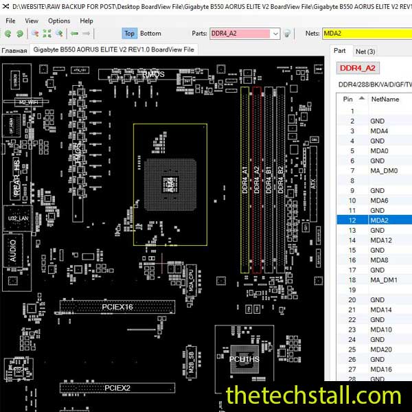 Gigabyte B550 AORUS ELITE V2 BoardView File