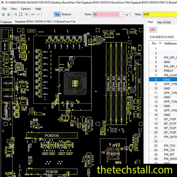 Gigabyte B550 VISION D BoardView File