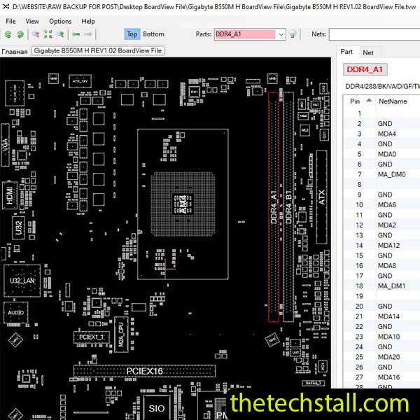 Gigabyte B550M H BoardView File
