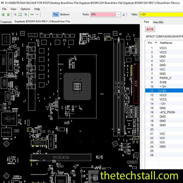 Gigabyte B550M S2H BoardView File