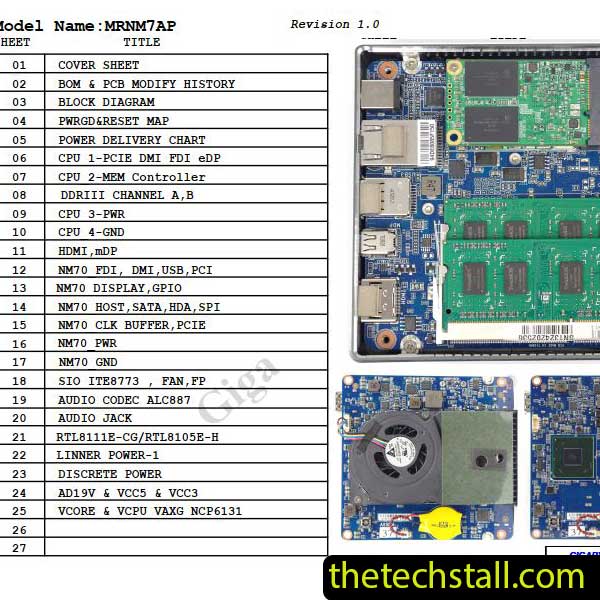 Gigabyte BRIX GB-XM14-1037U MRNM7AP Schematic Diagram