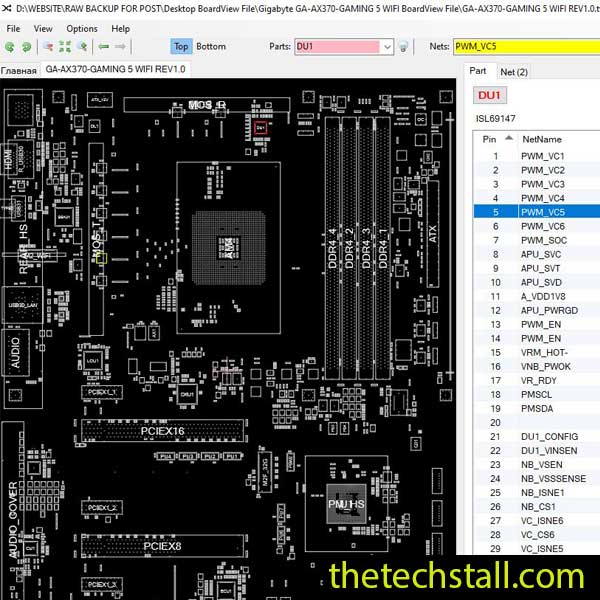 Gigabyte GA-AX370-GAMING 5 WIFI BoardView File
