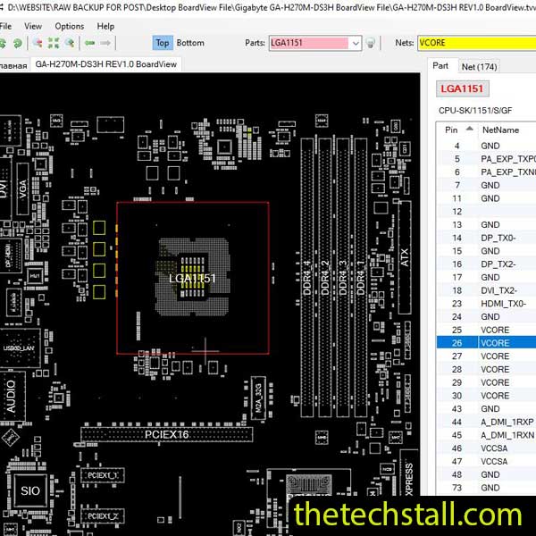Gigabyte GA-H270M-DS3H BoardView File