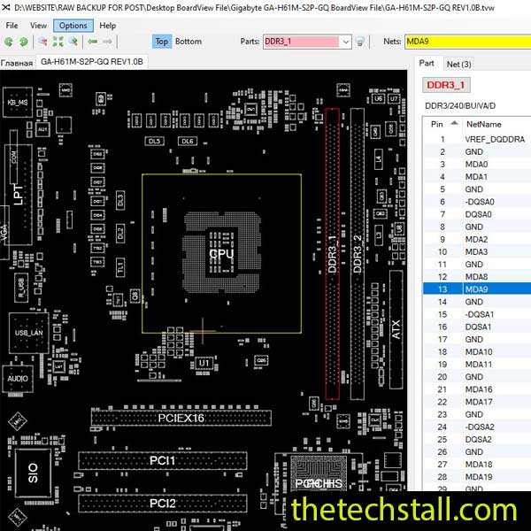 Gigabyte GA-H61M-S2P-GQ BoardView File