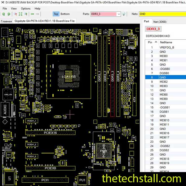 Gigabyte GA-P67A-UD4 BoardView File