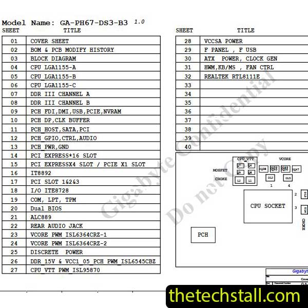 Gigabyte GA-PH67-DS3-B3 Schematic Diagram
