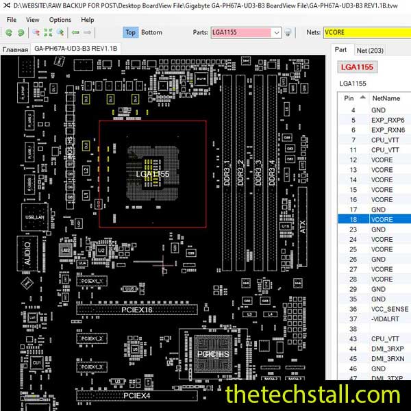 Gigabyte GA-PH67A-UD3-B3 BoardView File