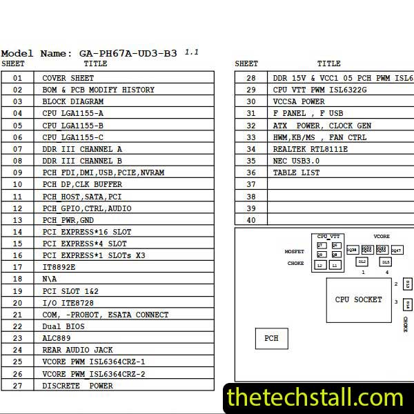 Gigabyte GA-PH67A-UD3-B3 Schematic Diagram
