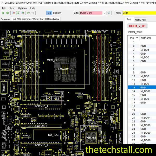 Gigabyte GA-X99-Gaming 7 WiFi BoardView File