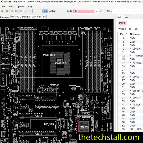 Gigabyte GA-X99-Gaming G1 WiFi BoardView File