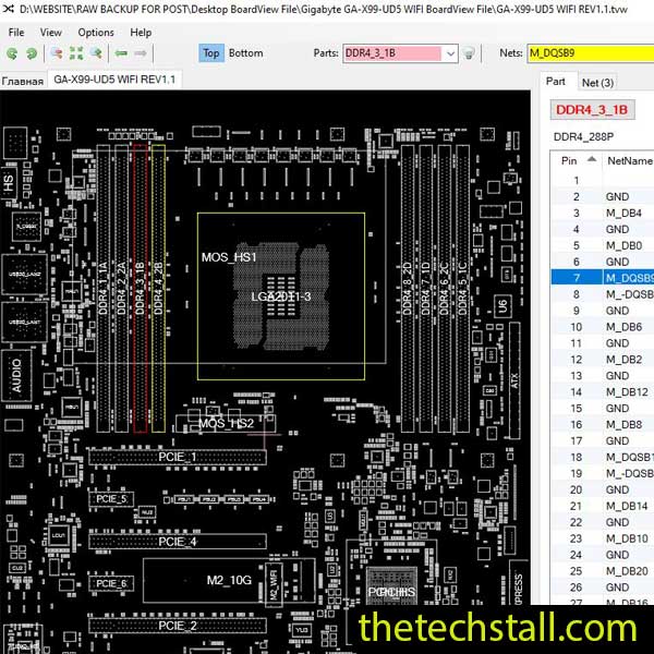 Gigabyte GA-X99-UD5 WIFI BoardView File