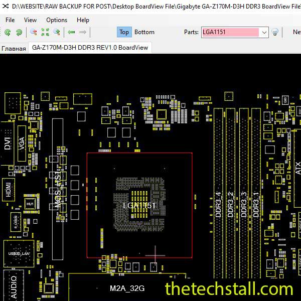 Gigabyte GA-Z170M-D3H DDR3 BoardView File