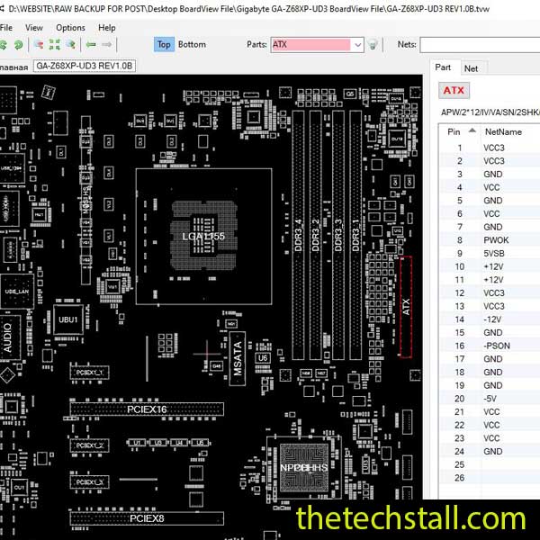 Gigabyte GA-Z68XP-UD3 BoardView File
