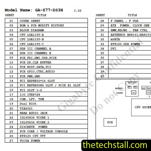 Gigabyte GA-Z77-DS3H Schematic Diagram