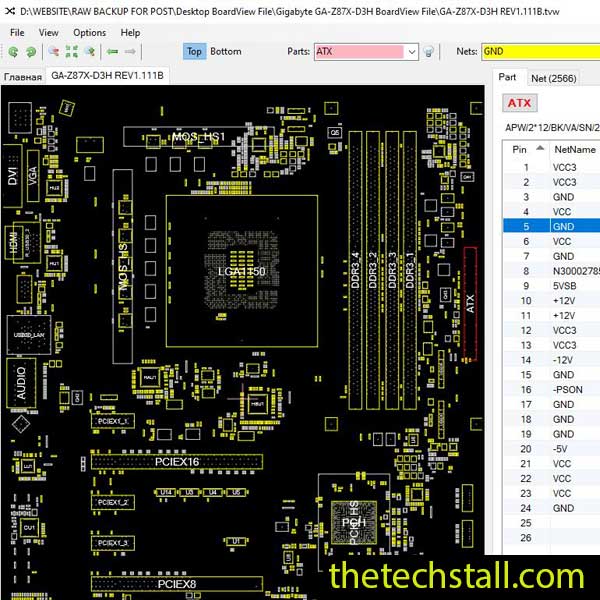 Gigabyte GA-Z87X-D3H BoardView File