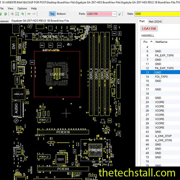 Gigabyte GA-Z97-HD3 BoardView File