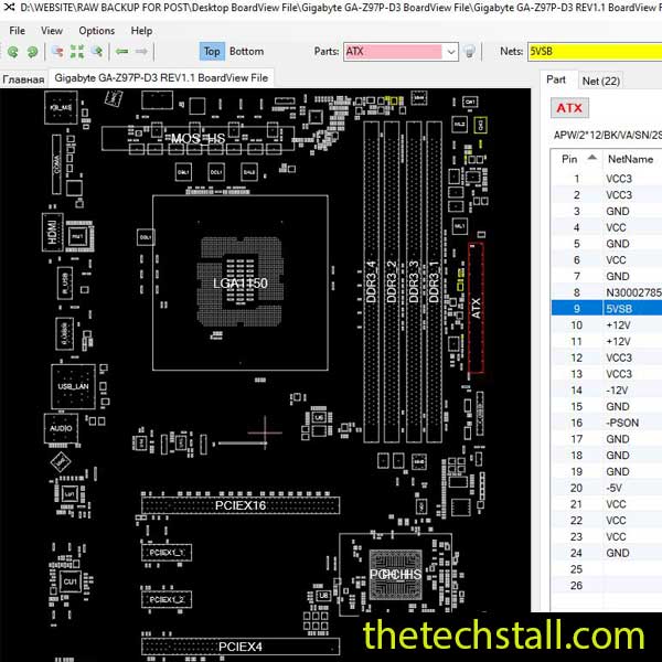 Gigabyte GA-Z97P-D3 BoardView File